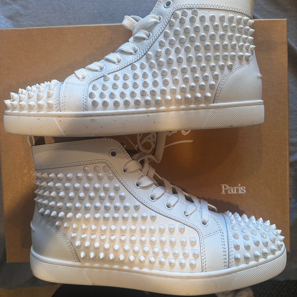Christian Louboutin White Studded Sneakers